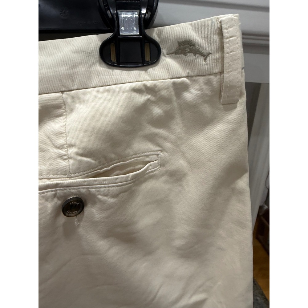 Tommy Bahama Boracay Shorts Mens 42 Off White Pima Cotton Modal Chino Flat Front